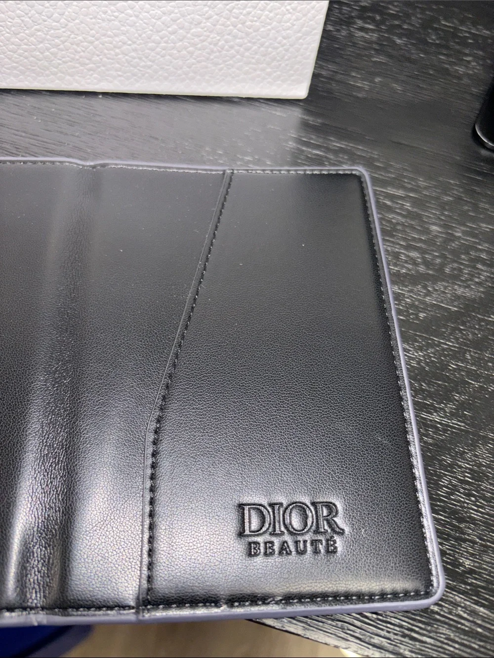 Dior GWP Navy Vegan Leather Passport Wallet NWT w/Sauvage sample